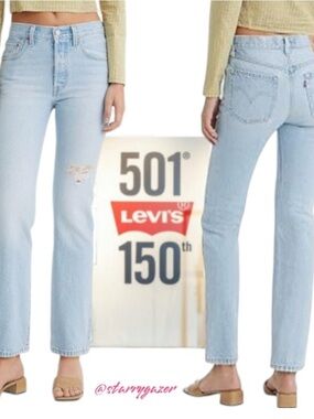 Levi's 501 150th Anniversary Edition Jeans Floral Patch She's Crafty Wash 29x30
